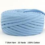 T Shirt Yarn Recycled Upcycled Light Blue 33 Yards..